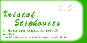 kristof stipkovits business card