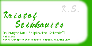 kristof stipkovits business card